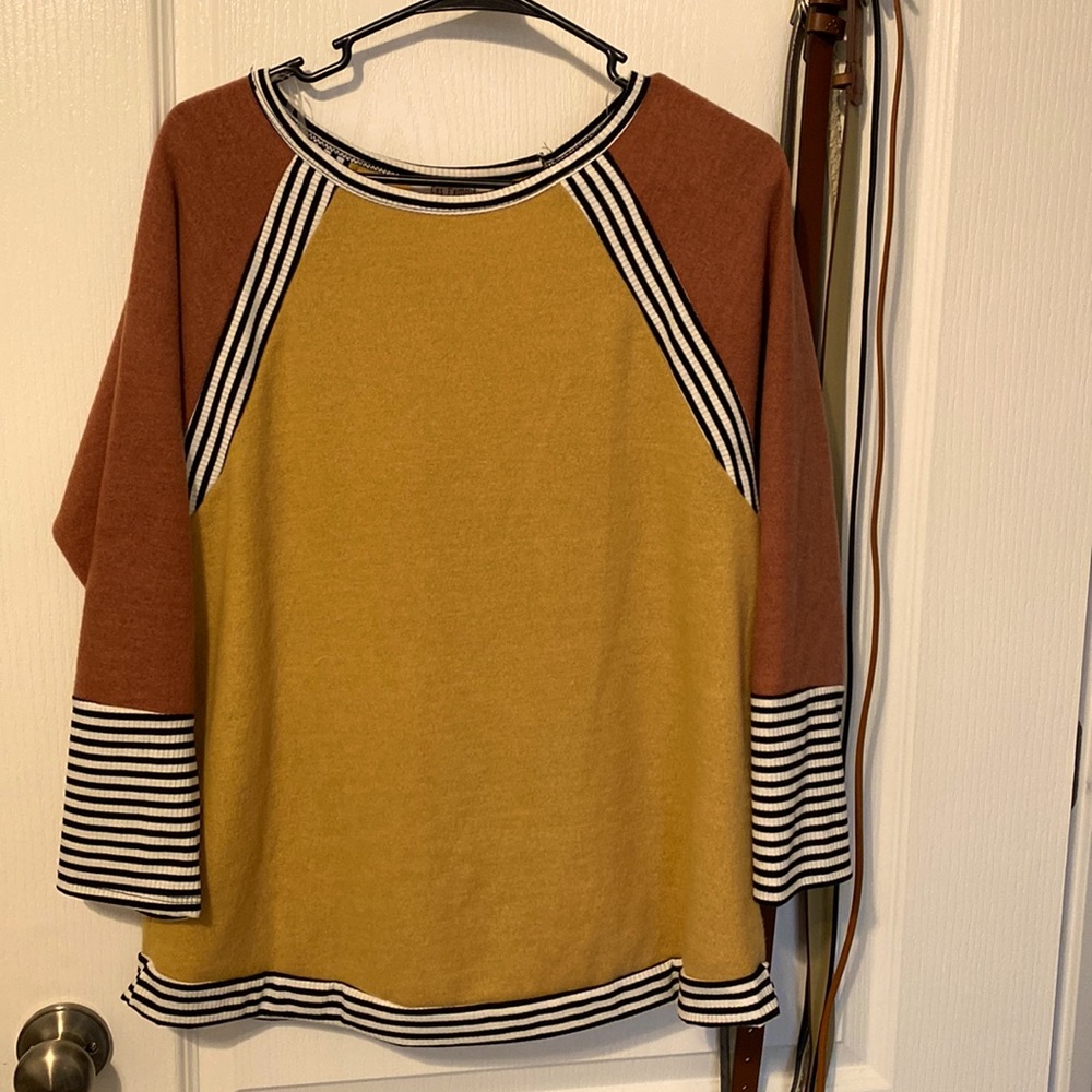 NWOT Striped Colorblock Top